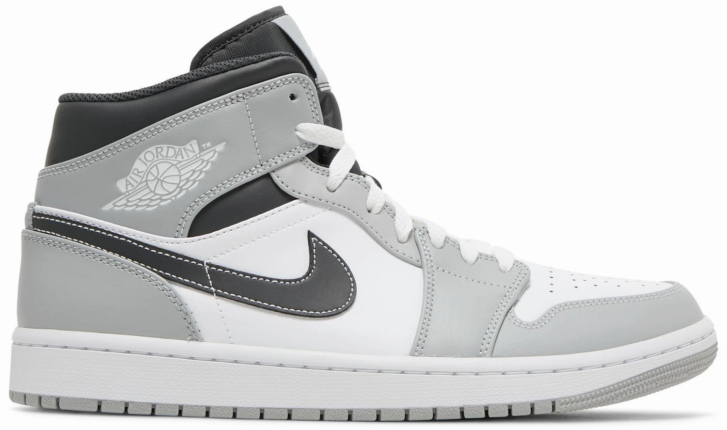 Nike Jordan 1 Mid Light Smoke Grey Anthracite PaddedTongue