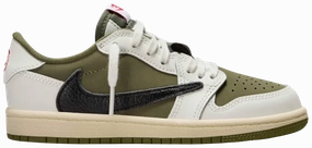 Nike Jordan 1 Low x Travis Scott Medium Olive PS (Kids) injury - prevention early - morning runner shoes
