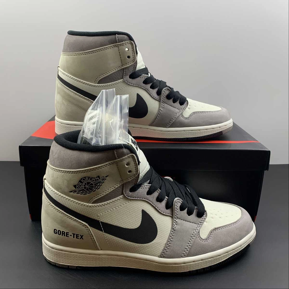 Toe Cap Long Lasting Support Air Jordan 1 Retro High OG GORE-TEX Sail Light Bone College Grey Black