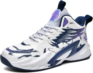 YAXE Unisex High Top Basketball Shoes Lightweight Comfortable Non Slip Fashion Running Sneakers