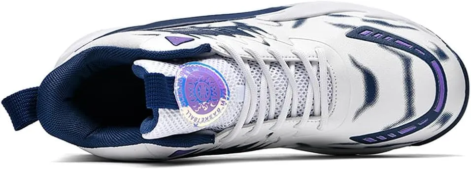 YAXE Unisex High Top Basketball Shoes Lightweight Comfortable Non Slip Fashion Running Sneakers