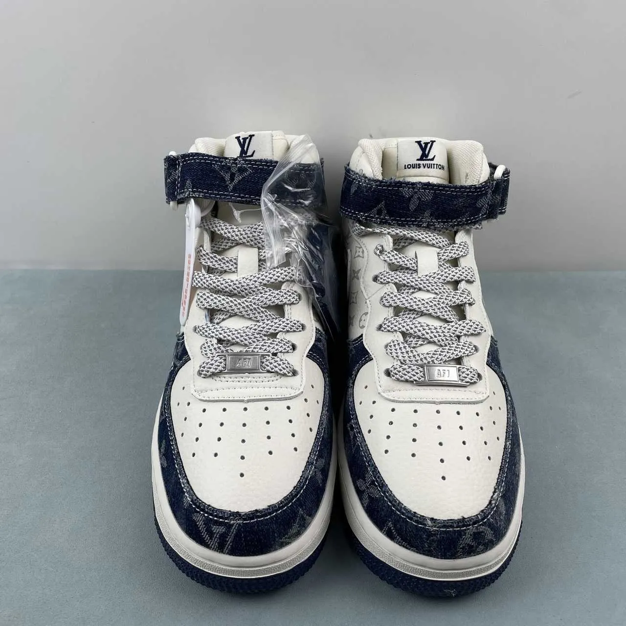 Air Force 1 07 Mid LV Gray Yellow White DV9988 600 Wedge Heel