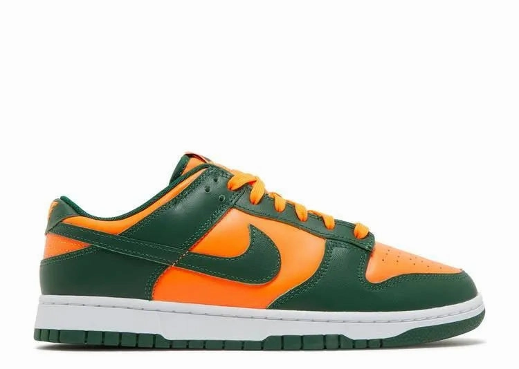 Street Inspired Nike Dunk Low Miami Hurricanes
