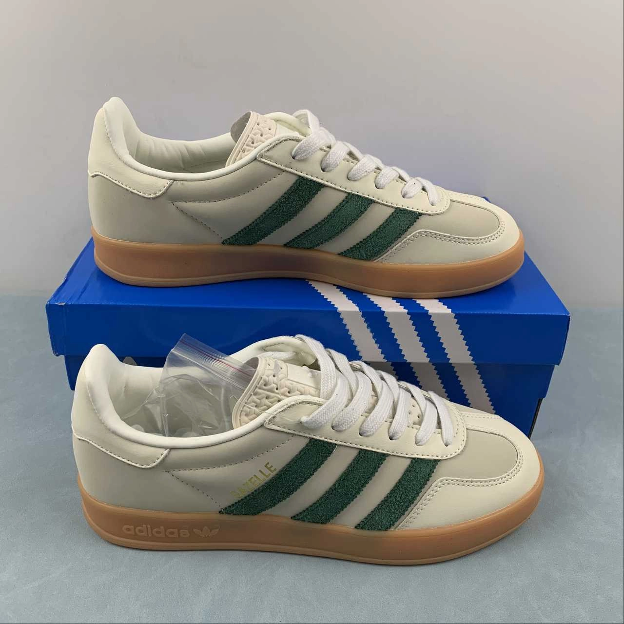 Adidas Gazelle Indoor Dark Green White ID2567 Memory foam insole