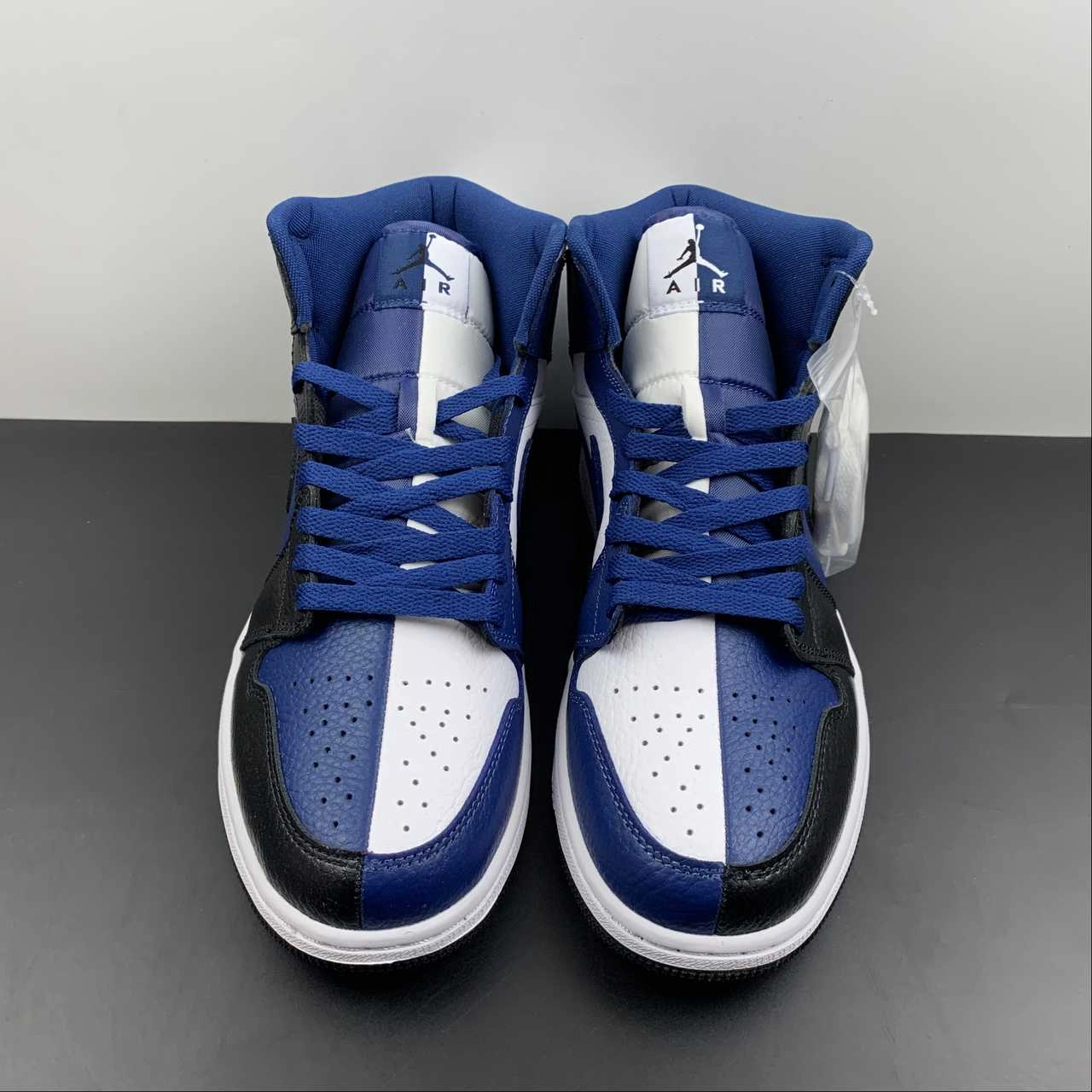 Air Jordan 1 Mid Split French Blue Black White DR0501-401 Durable Power
