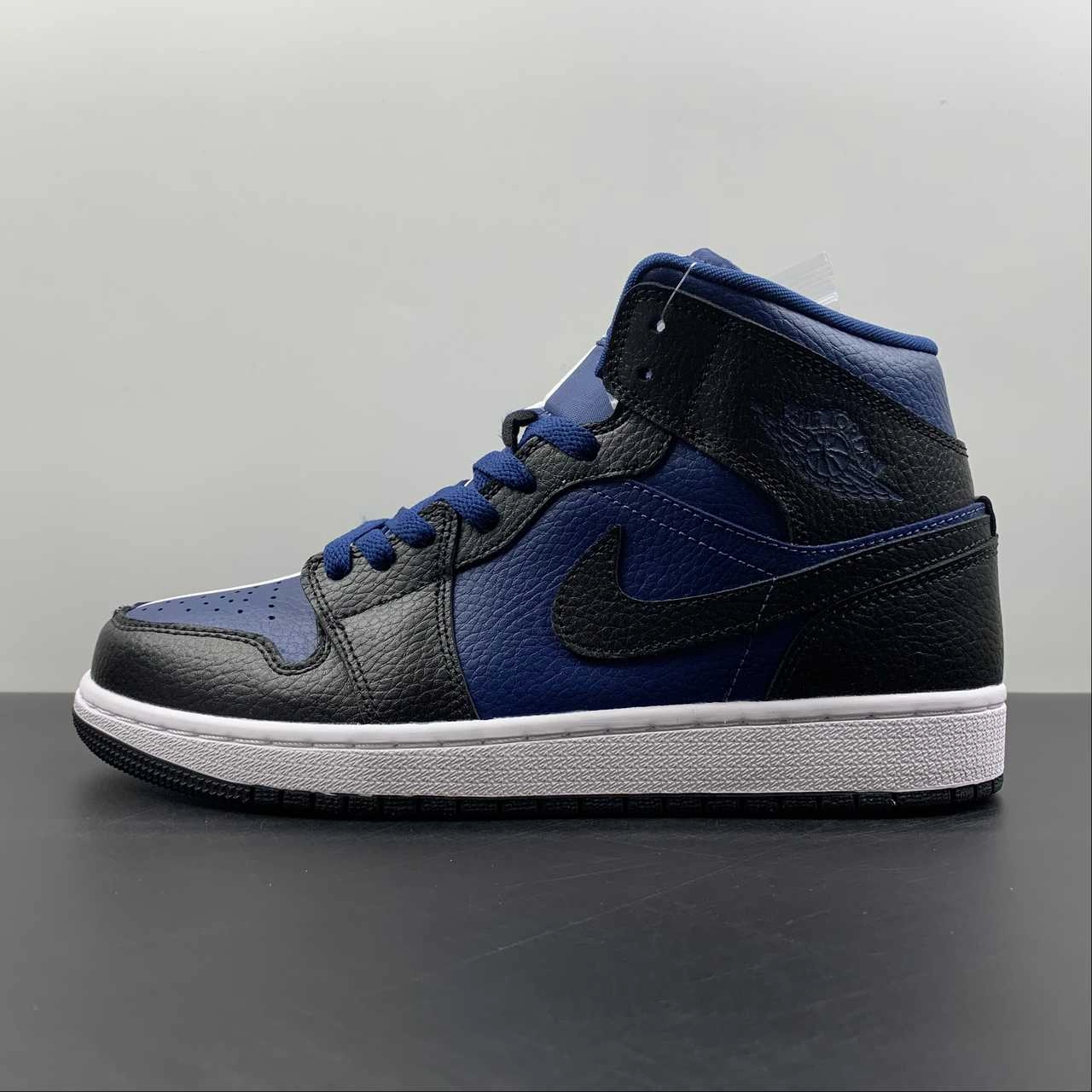 Air Jordan 1 Mid Split French Blue Black White DR0501-401 Breath Grip Quick Adaptation
