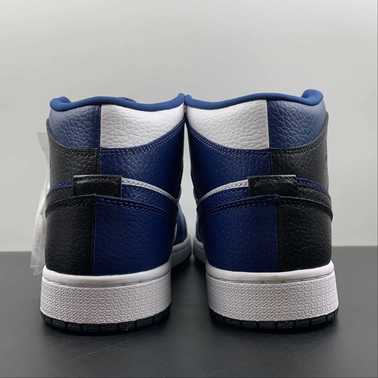 Air Jordan 1 Mid Split French Blue Black White DR0501-401 Breathable Ventilation Bend Easy