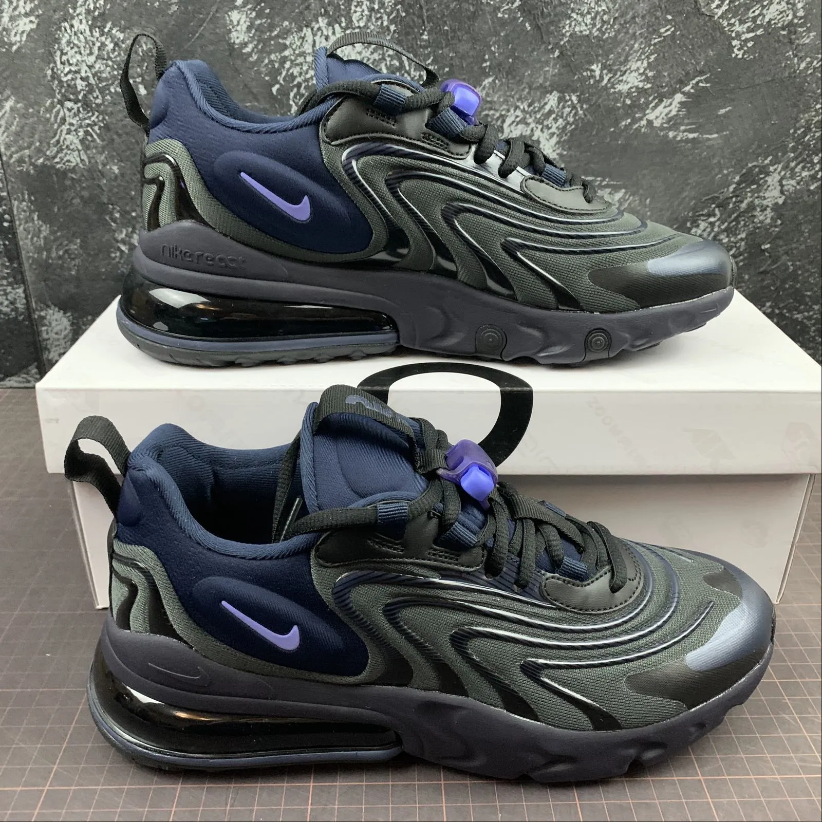 Air Max 270 React ENG Black Sapphire Obsidian CD0113-001 Hiking Shoes