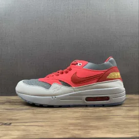 Clot x Air Max 1 Kiss of Death Solar Red University Red Cool Grey DD1870-600 female athlete shoes