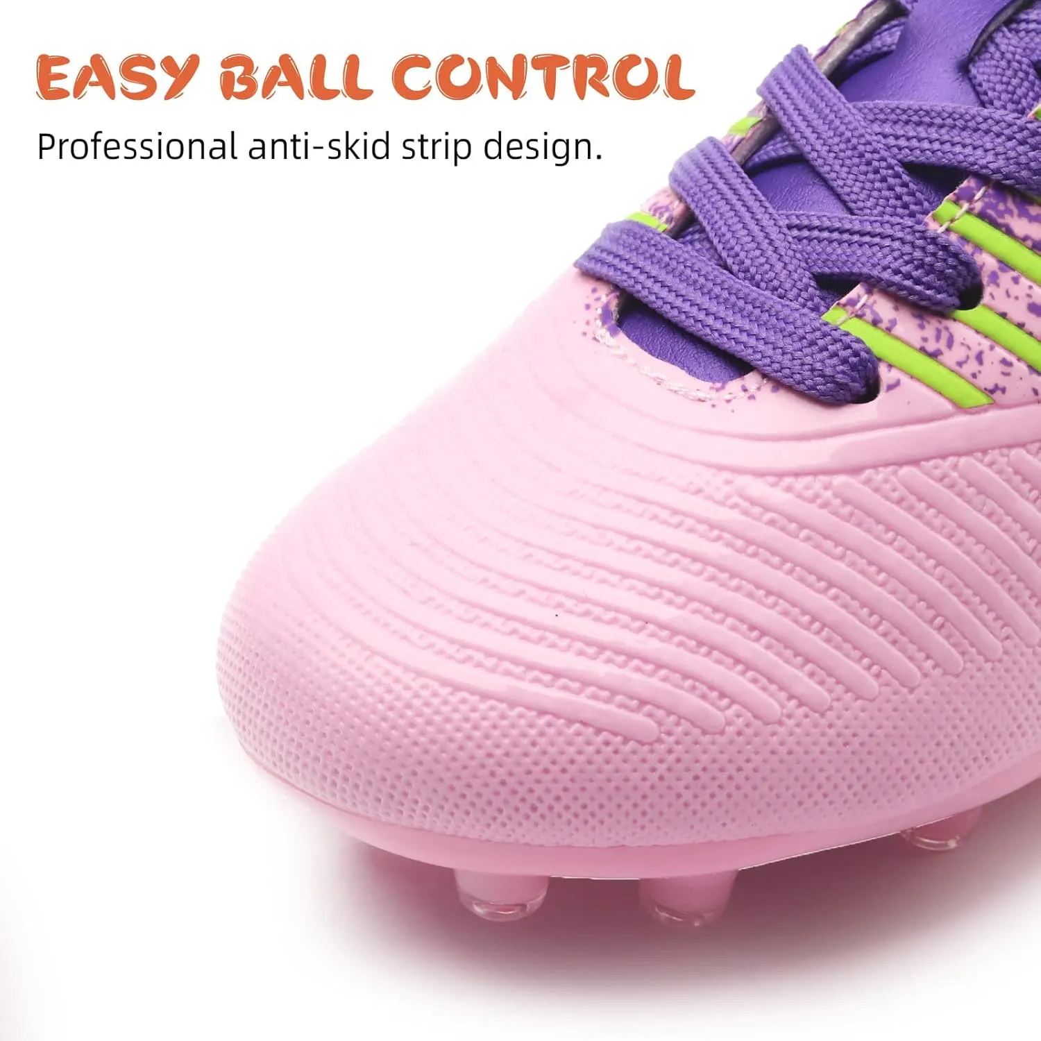 ZVC Kids Soccer Cleats Boys Girls Soccer Shoes Outdoor Firm Ground Youth Football Cleats (Little Kid/Big Kid)