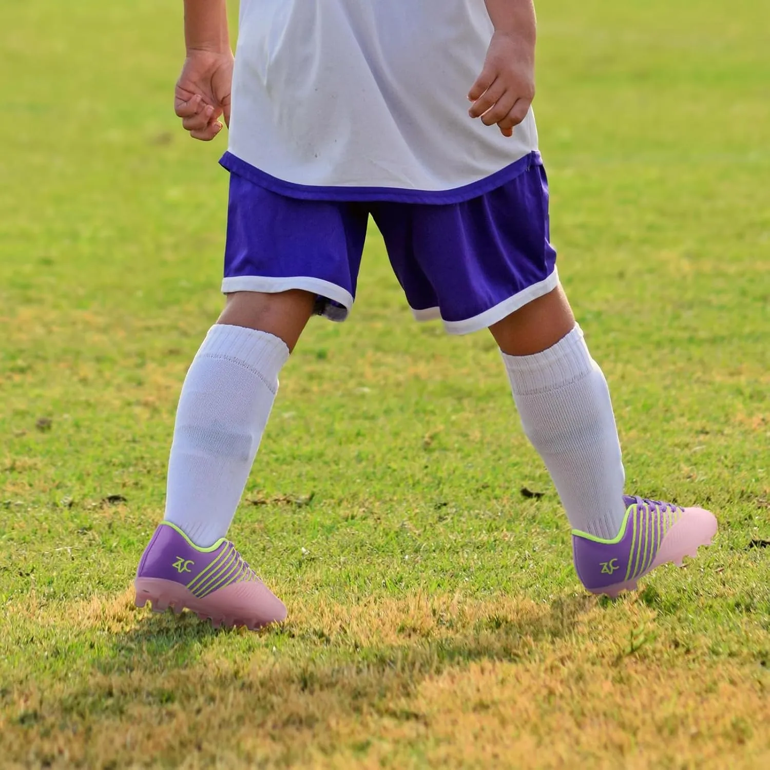 ZVC Kids Soccer Cleats Boys Girls Soccer Shoes Outdoor Firm Ground Youth Football Cleats (Little Kid/Big Kid)