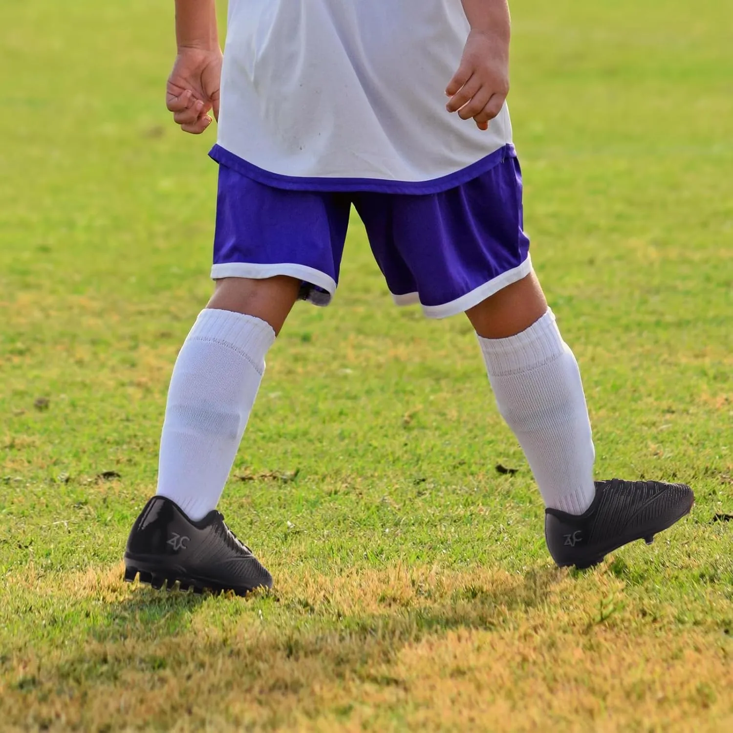 ZVC Kids Soccer Cleats Boys Girls Soccer Shoes Outdoor Firm Ground Youth Football Cleats (Little Kid/Big Kid)