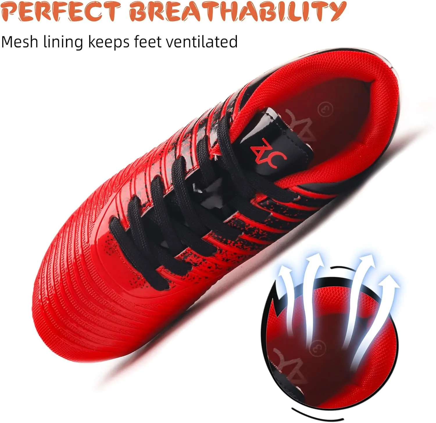 ZVC Kids Soccer Cleats Boys Girls Soccer Shoes Outdoor Firm Ground Youth Football Cleats (Little Kid/Big Kid)
